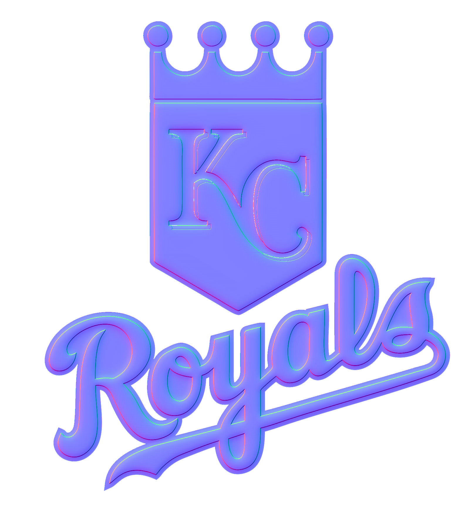 Kansas City Royals Colorful Embossed Logo iron on paper